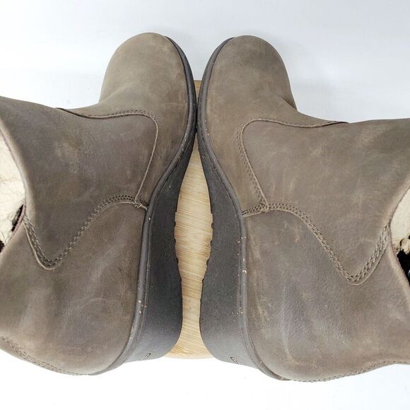 KEEN Akita Ankle Boots Womens 9.5 Brown Leather Wedge Lug Bootie Shoes - Picture 10 of 14